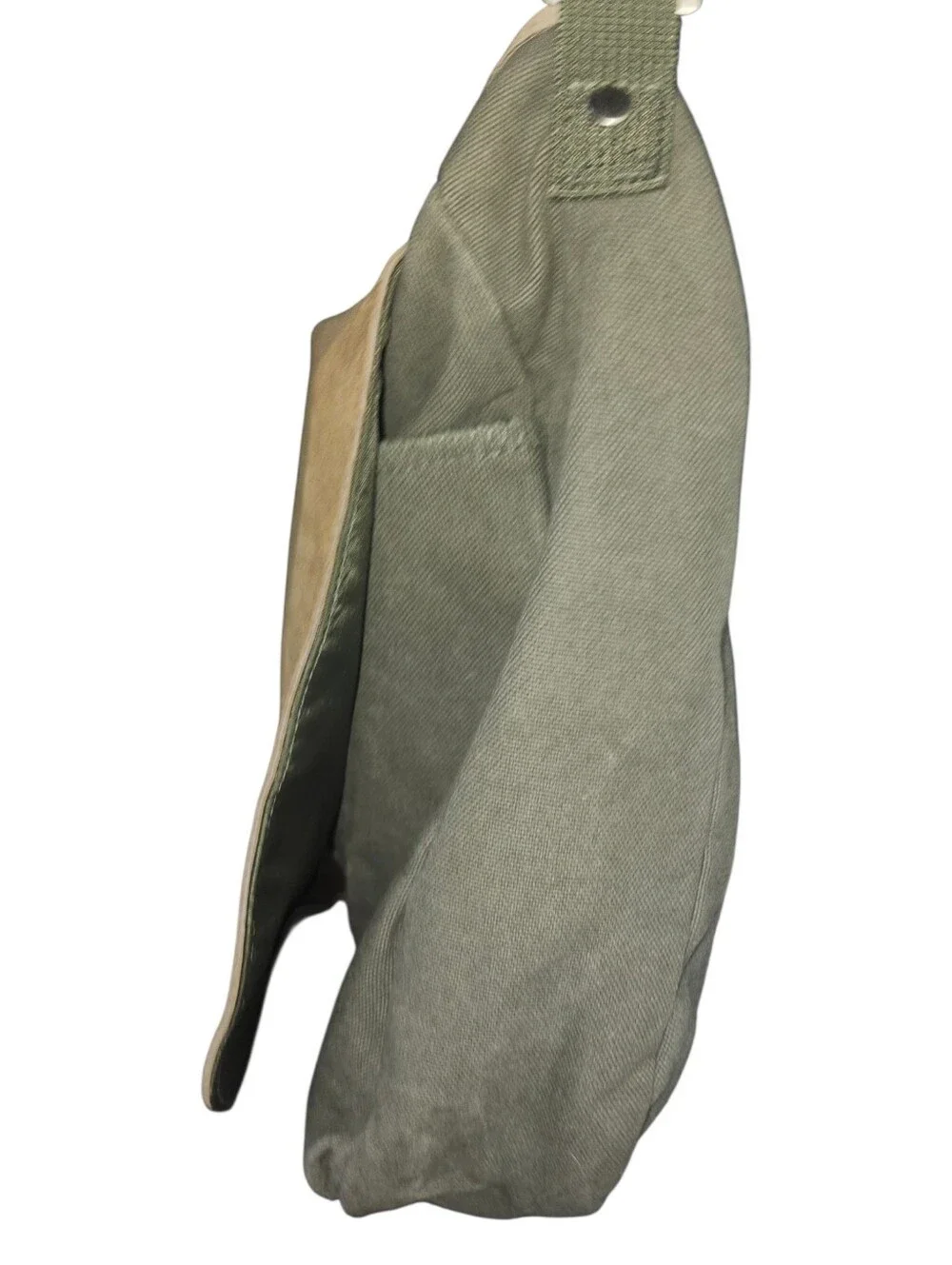 GAP Olive Army Green Canvas Suede Messenger Bag Vintage Y2K 2002